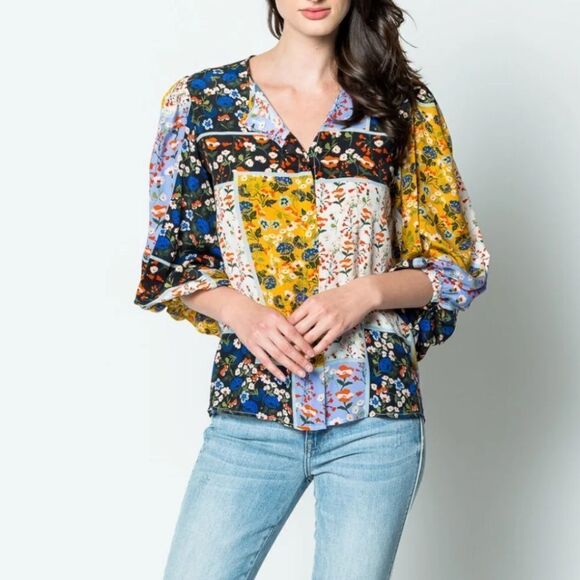 HUNTER BELL FINLEY BLOUSE IN WILDFLOWER
PATCHWORK-W6 - Picture 1 of 5